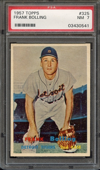 1957 TOPPS 325 FRANK BOLLING PSA NM 7