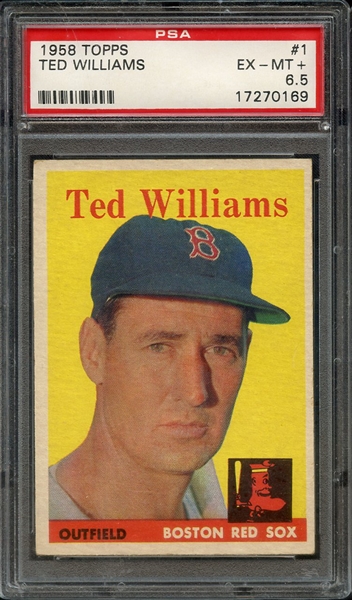 1958 TOPPS 1 TED WILLIAMS PSA EX-MT+ 6.5