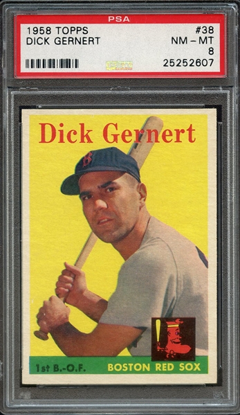 1958 TOPPS 38 DICK GERNERT PSA NM-MT 8