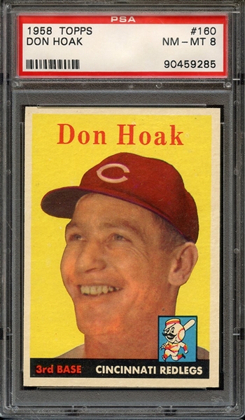 1958 TOPPS 160 DON HOAK PSA NM-MT 8