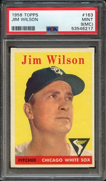 1958 TOPPS 163 JIM WILSON PSA MINT 9 (MC)