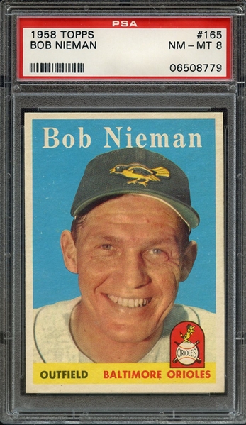 1958 TOPPS 165 BOB NIEMAN PSA NM-MT 8