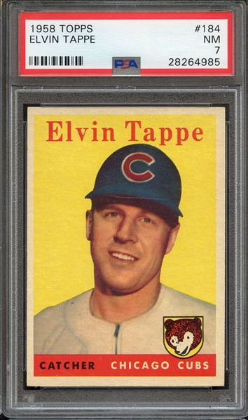 1958 TOPPS 184 ELVIN TAPPE PSA NM 7