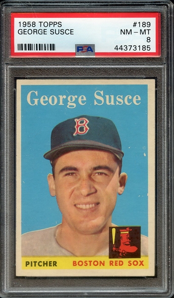 1958 TOPPS 189 GEORGE SUSCE PSA NM-MT 8