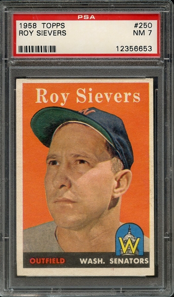 1958 TOPPS 250 ROY SIEVERS PSA NM 7