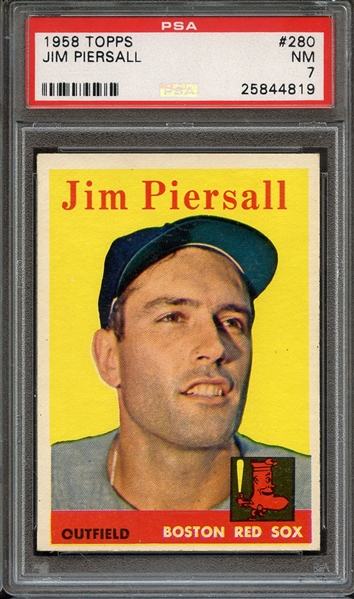 1958 TOPPS 280 JIM PIERSALL PSA NM 7