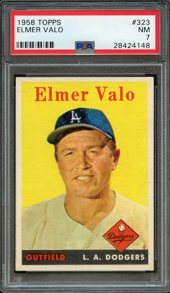 1958 TOPPS 323 ELMER VALO PSA NM 7