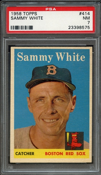 1958 TOPPS 414 SAMMY WHITE PSA NM 7