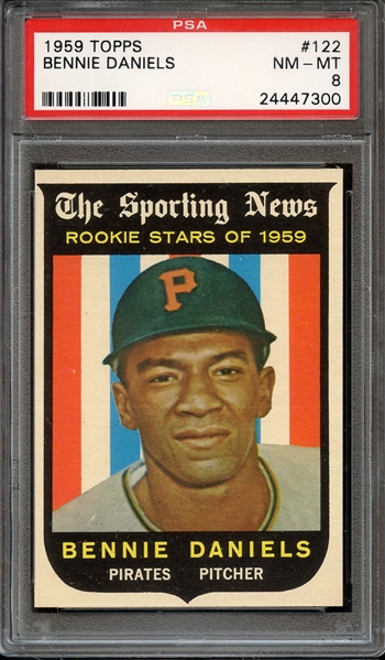 1959 TOPPS 122 BENNIE DANIELS PSA NM-MT 8