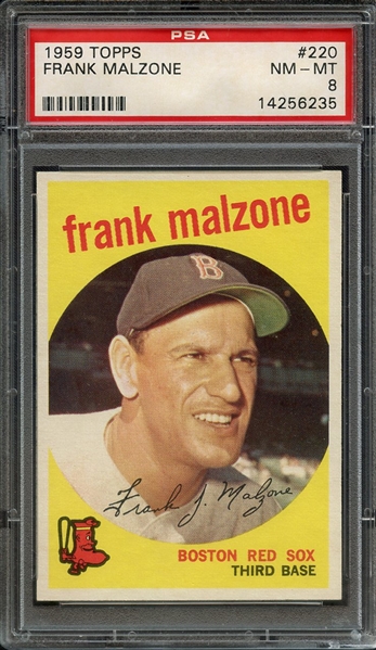 1959 TOPPS 220 FRANK MALZONE PSA NM-MT 8