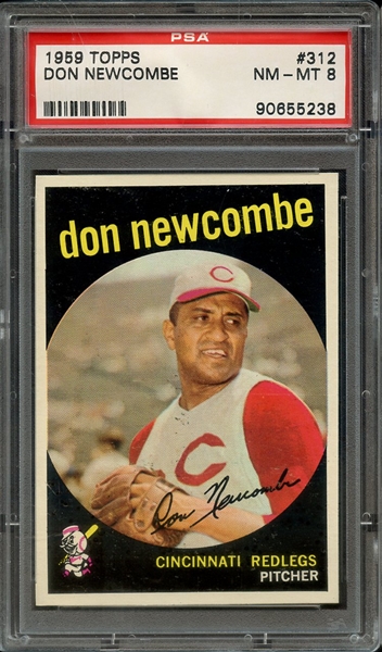 1959 TOPPS 312 DON NEWCOMBE PSA NM-MT 8