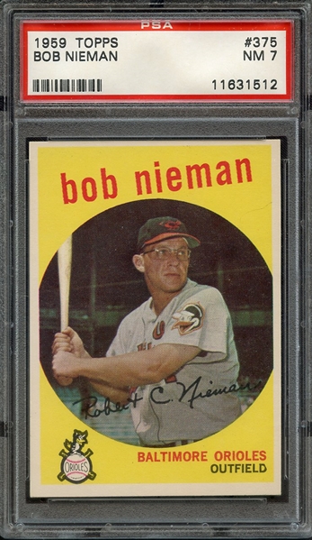 1959 TOPPS 375 BOB NIEMAN PSA NM 7