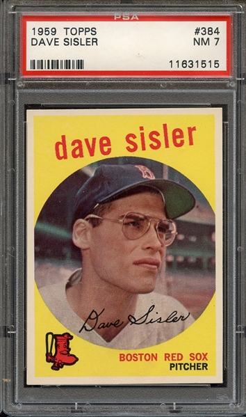 1959 TOPPS 384 DAVE SISLER PSA NM 7