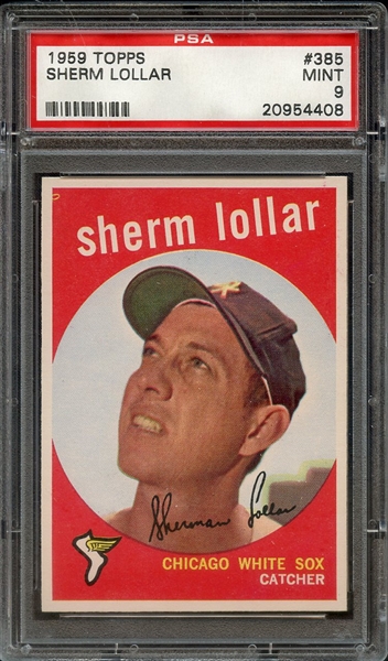 1959 TOPPS 385 SHERM LOLLAR PSA MINT 9