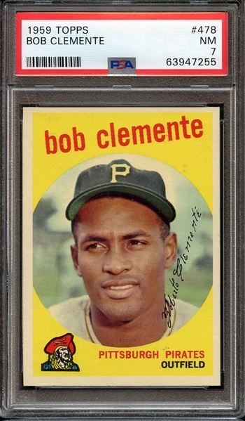 1959 TOPPS 478 BOB CLEMENTE PSA NM 7