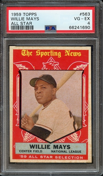 1959 TOPPS 563 WILLIE MAYS ALL STAR PSA VG-EX 4