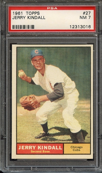 1961 TOPPS 27 JERRY KINDALL PSA NM 7