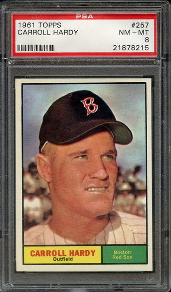 1961 TOPPS 257 CARROLL HARDY PSA NM-MT 8