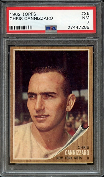 1962 TOPPS 26 CHRIS CANNIZZARO PSA NM 7