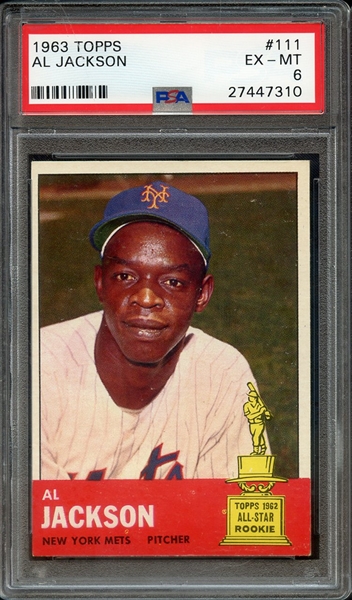 1963 TOPPS 111 AL JACKSON PSA EX-MT 6