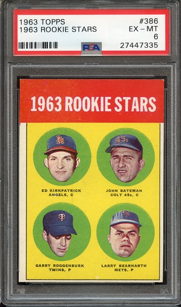 1963 TOPPS 386 1963 ROOKIE STARS PSA EX-MT 6