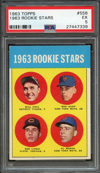 1963 TOPPS 558 1963 ROOKIE STARS PSA EX 5