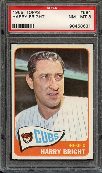 1965 TOPPS 584 HARRY BRIGHT PSA NM-MT 8