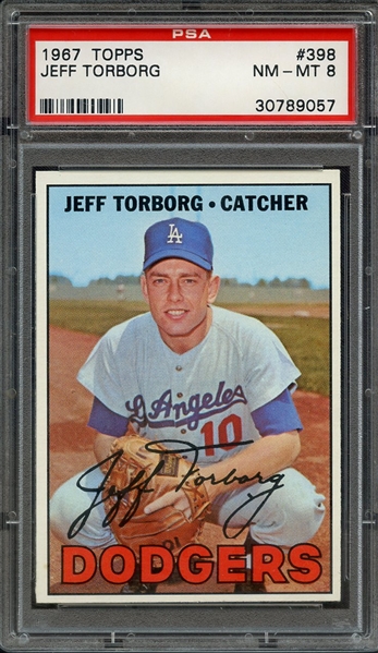 1967 TOPPS 398 JEFF TORBORG PSA NM-MT 8