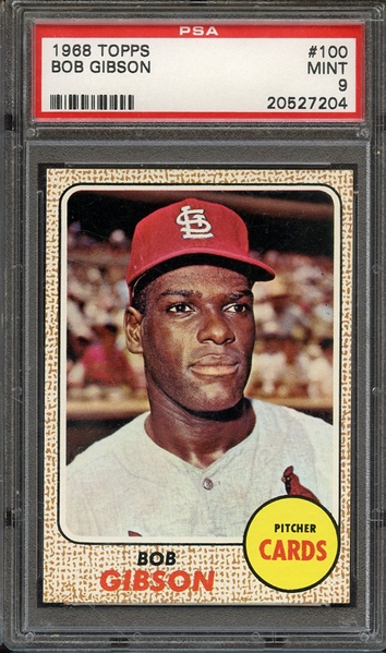 1968 TOPPS 100 BOB GIBSON PSA MINT 9