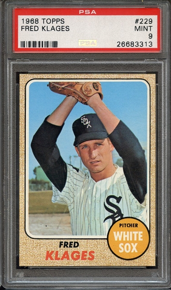 1968 TOPPS 229 FRED KLAGES PSA MINT 9