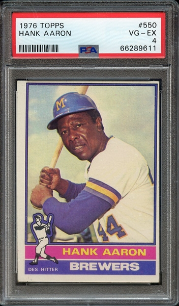 1976 TOPPS 550 HANK AARON PSA VG-EX 4