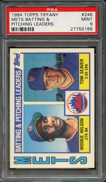 1984 TOPPS TIFFANY 246 METS BATTING & PITCHING LEADERS PSA MINT 9