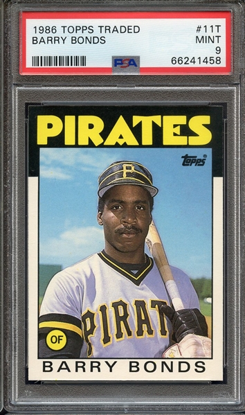 1986 TOPPS TRADED 11T BARRY BONDS PSA MINT 9