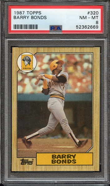 1987 TOPPS 320 BARRY BONDS PSA NM-MT 8