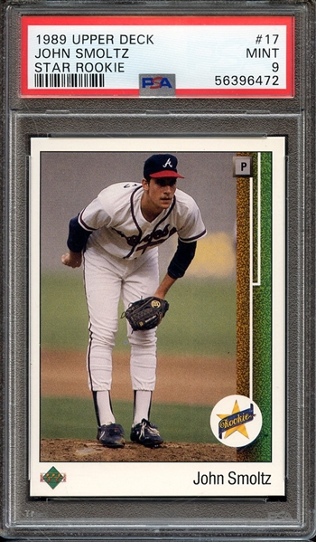 1989 UPPER DECK 17 JOHN SMOLTZ STAR ROOKIE PSA MINT 9