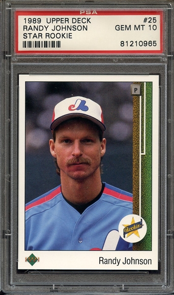 1989 UPPER DECK 25 RANDY JOHNSON STAR ROOKIE PSA GEM MT 10