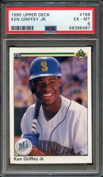 1990 UPPER DECK 156 KEN GRIFFEY JR. PSA EX-MT 6