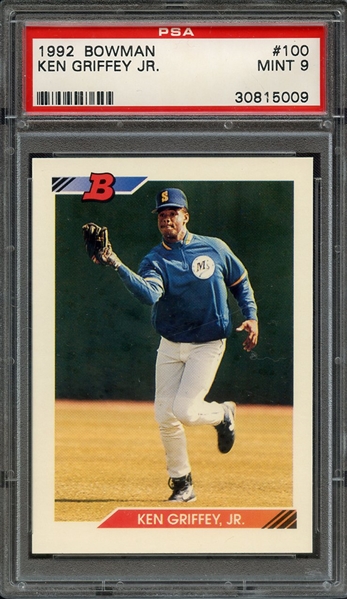 1992 BOWMAN 100 KEN GRIFFEY JR. PSA MINT 9