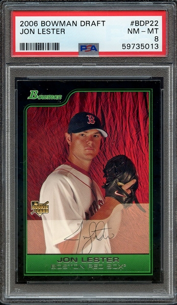 2006 BOWMAN DRAFT BDP22 JON LESTER PSA NM-MT 8