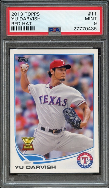 2013 TOPPS 11 YU DARVISH RED HAT PSA MINT 9