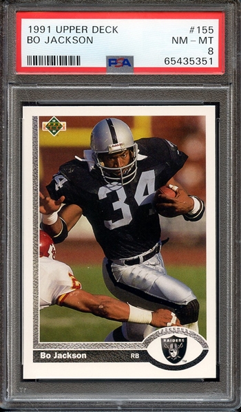 1991 UPPER DECK 155 BO JACKSON PSA NM-MT 8