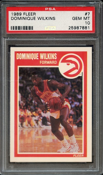 1989 FLEER 7 DOMINIQUE WILKINS PSA GEM MT 10