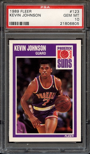 1989 FLEER 123 KEVIN JOHNSON PSA GEM MT 10