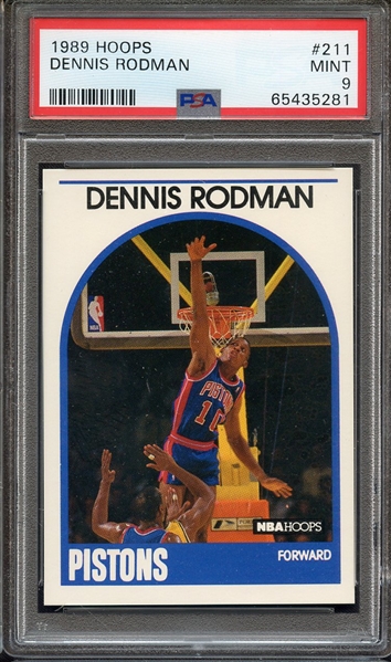 1989 HOOPS 211 DENNIS RODMAN PSA MINT 9