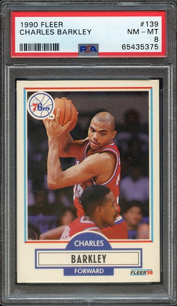 1990 FLEER 139 CHARLES BARKLEY PSA NM-MT 8