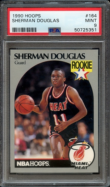 1990 HOOPS 164 SHERMAN DOUGLAS PSA MINT 9