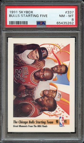 1991 SKYBOX 337 BULLS STARTING FIVE PSA NM-MT 8