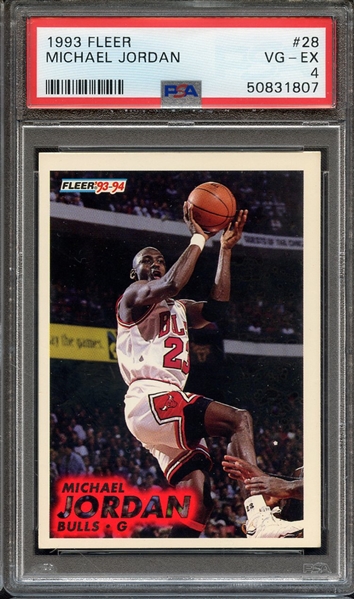 1993 FLEER 28 MICHAEL JORDAN PSA VG-EX 4