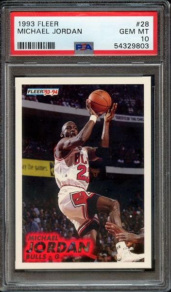 1993 FLEER 28 MICHAEL JORDAN PSA GEM MT 10