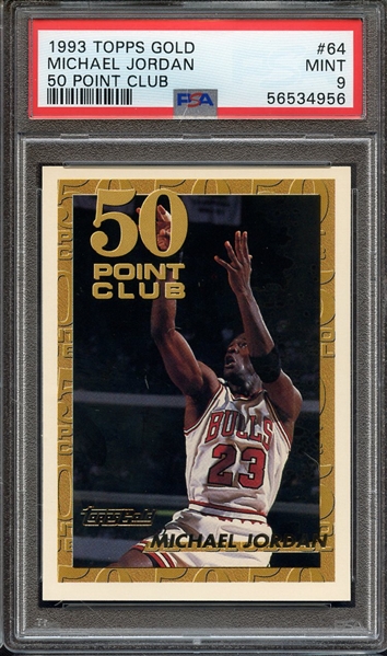 1993 TOPPS GOLD 64 MICHAEL JORDAN 50 POINT CLUB PSA MINT 9